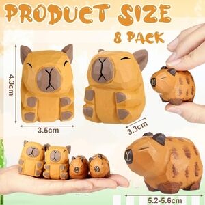 Wooden‎ Capybara Figurine Set